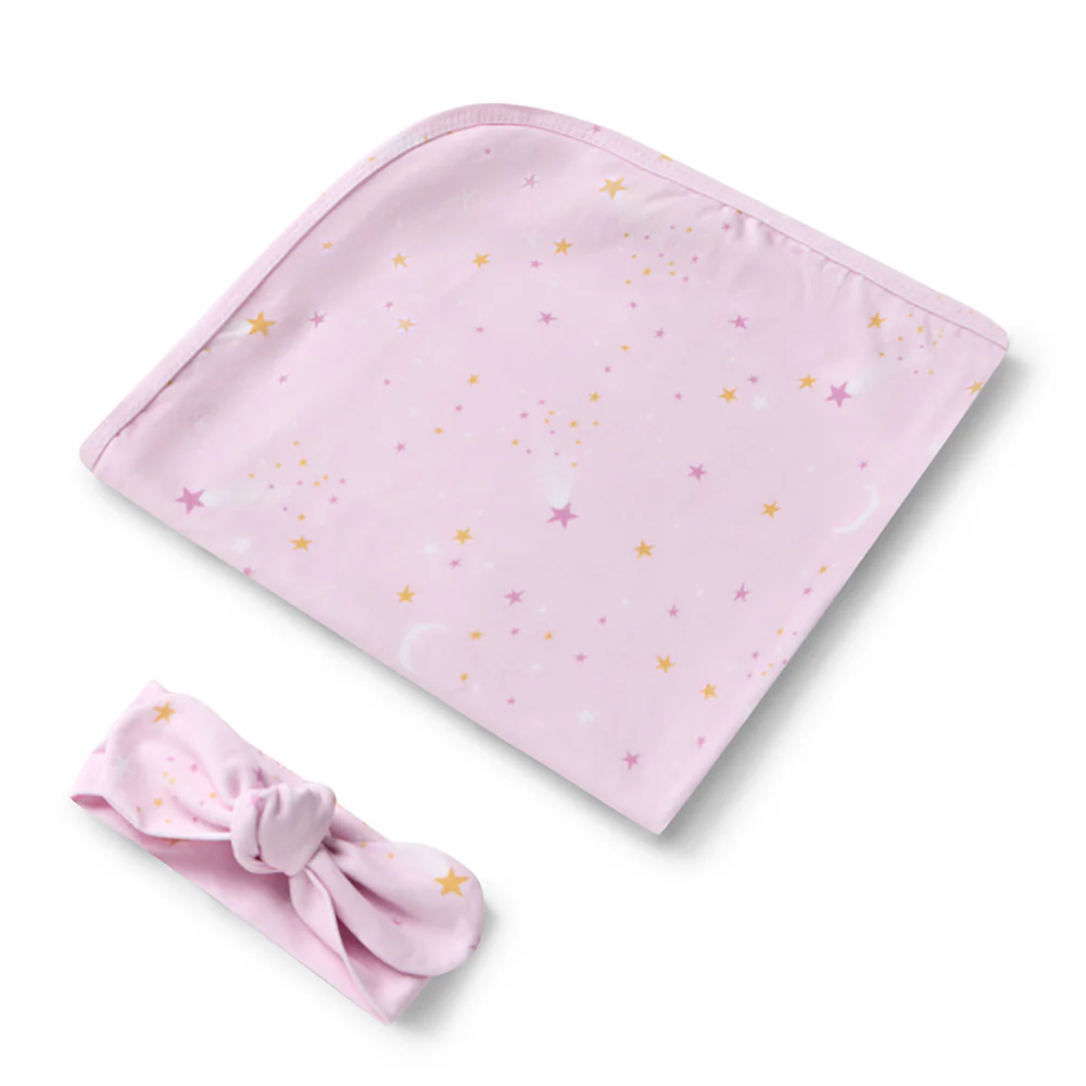 Twinkle Organic Jersey Wrap & Topknot Set - Image 2
