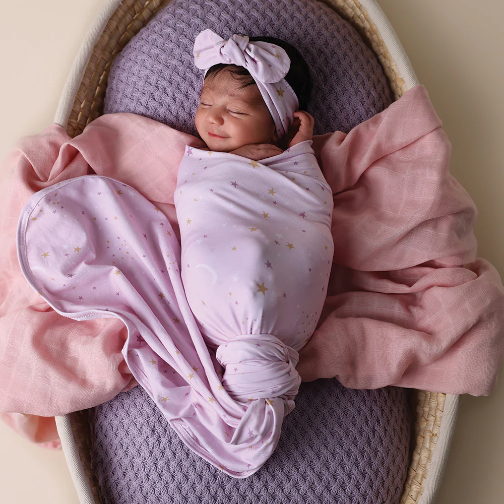 Twinkle Organic Jersey Wrap & Topknot Set - Image 3