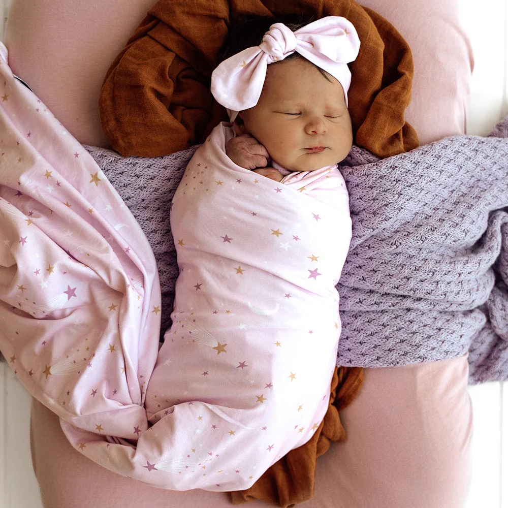 Twinkle Organic Jersey Wrap & Topknot Set - Image 4