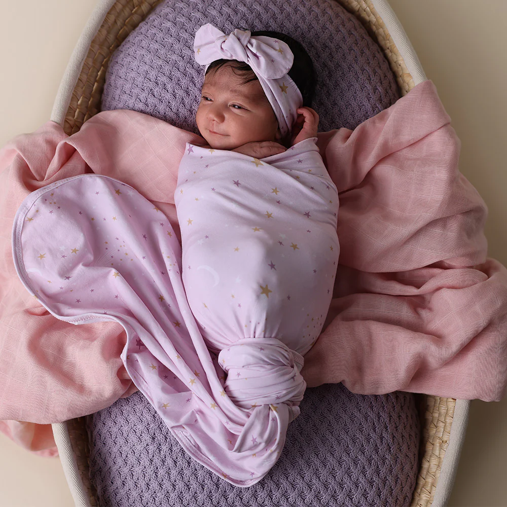 Twinkle Organic Jersey Wrap & Topknot Set - Image 7