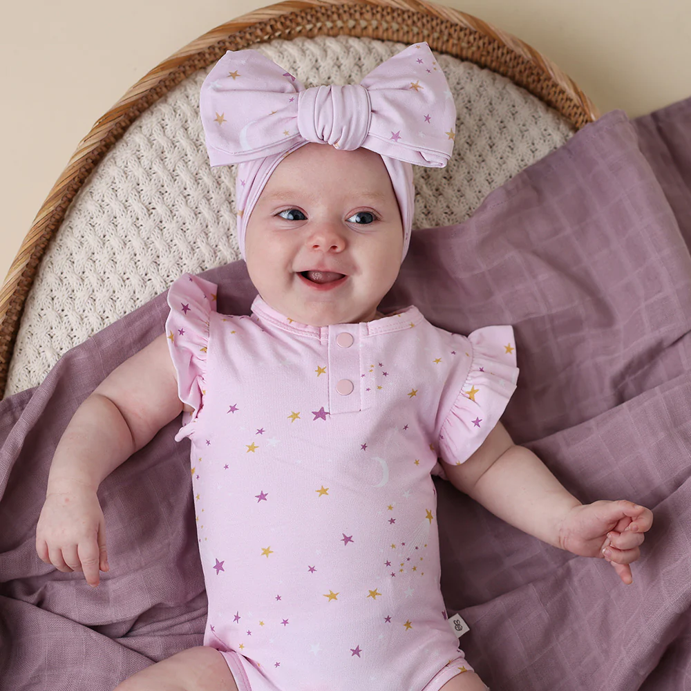 Twinkle Short Sleeve Organic Bodysuit with Frill - Image 4