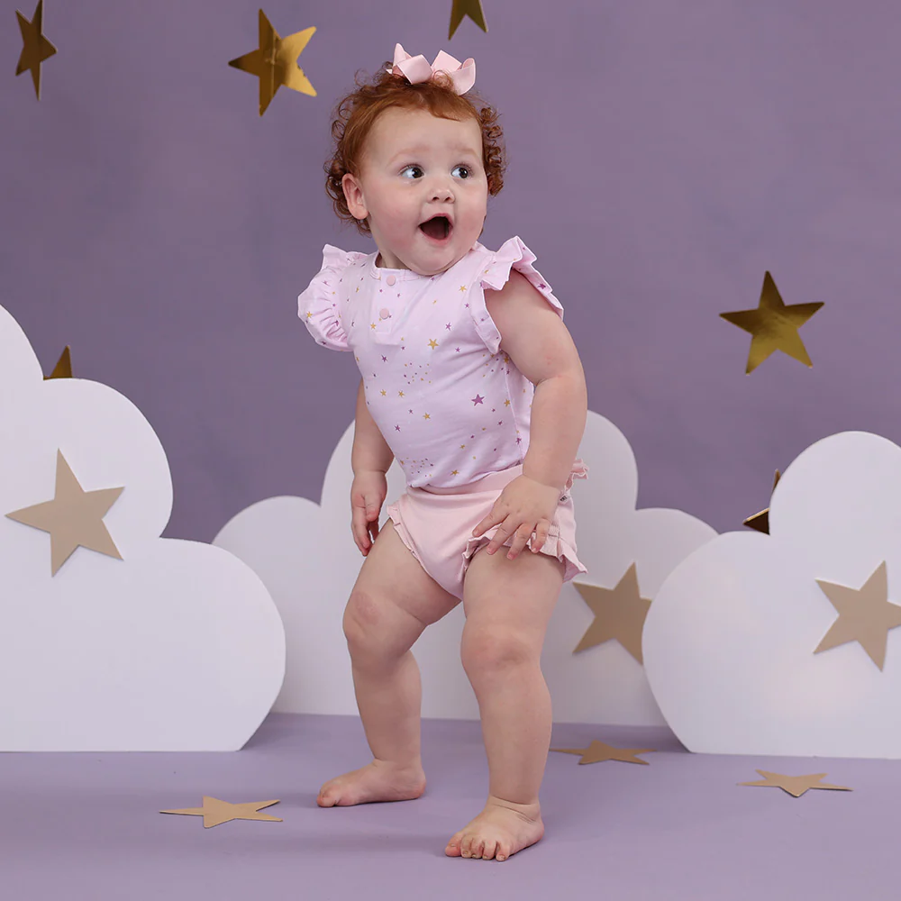 Twinkle Short Sleeve Organic Bodysuit with Frill - Image 10