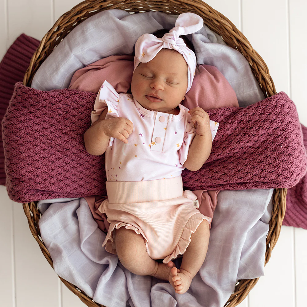 Twinkle Short Sleeve Organic Bodysuit with Frill - Image 12