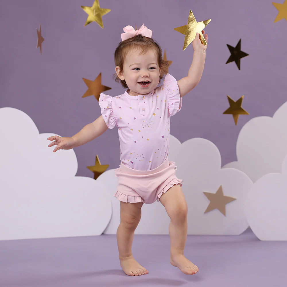 Twinkle Short Sleeve Organic Bodysuit with Frill - Image 13