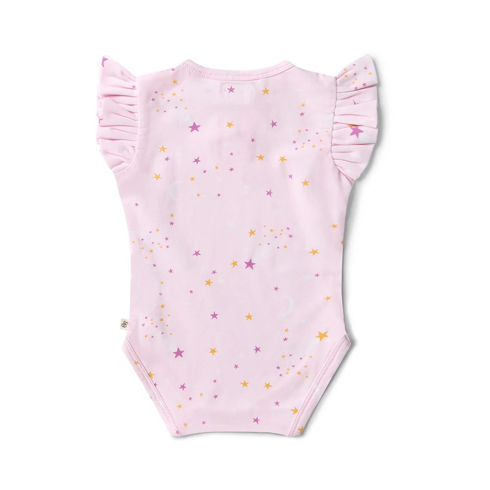 Twinkle Short Sleeve Organic Bodysuit with Frill - Image 7