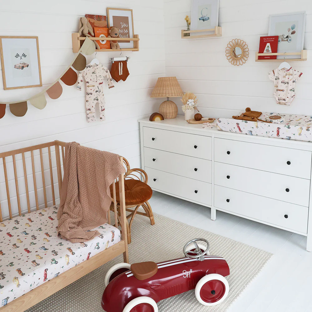 Vintage Cars Organic Bassinet Sheet / Change Pad Cover - Image 4