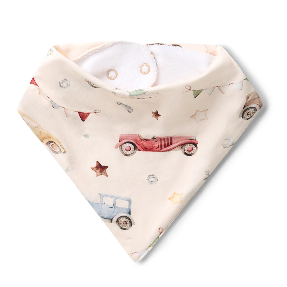 Vintage Cars Organic Dribble Bib - Image 2