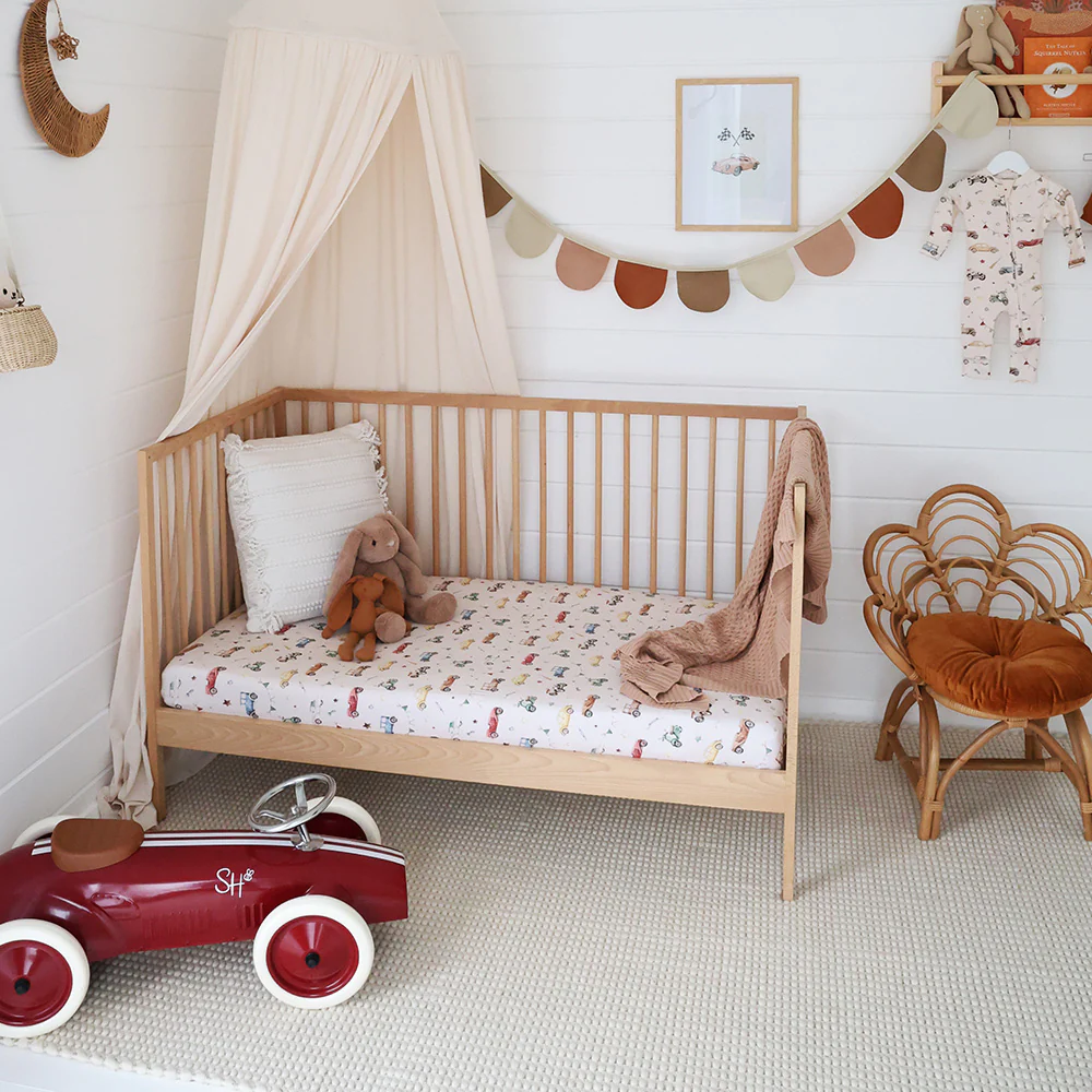 Vintage Cars Organic Fitted Cot Sheet - Image 3