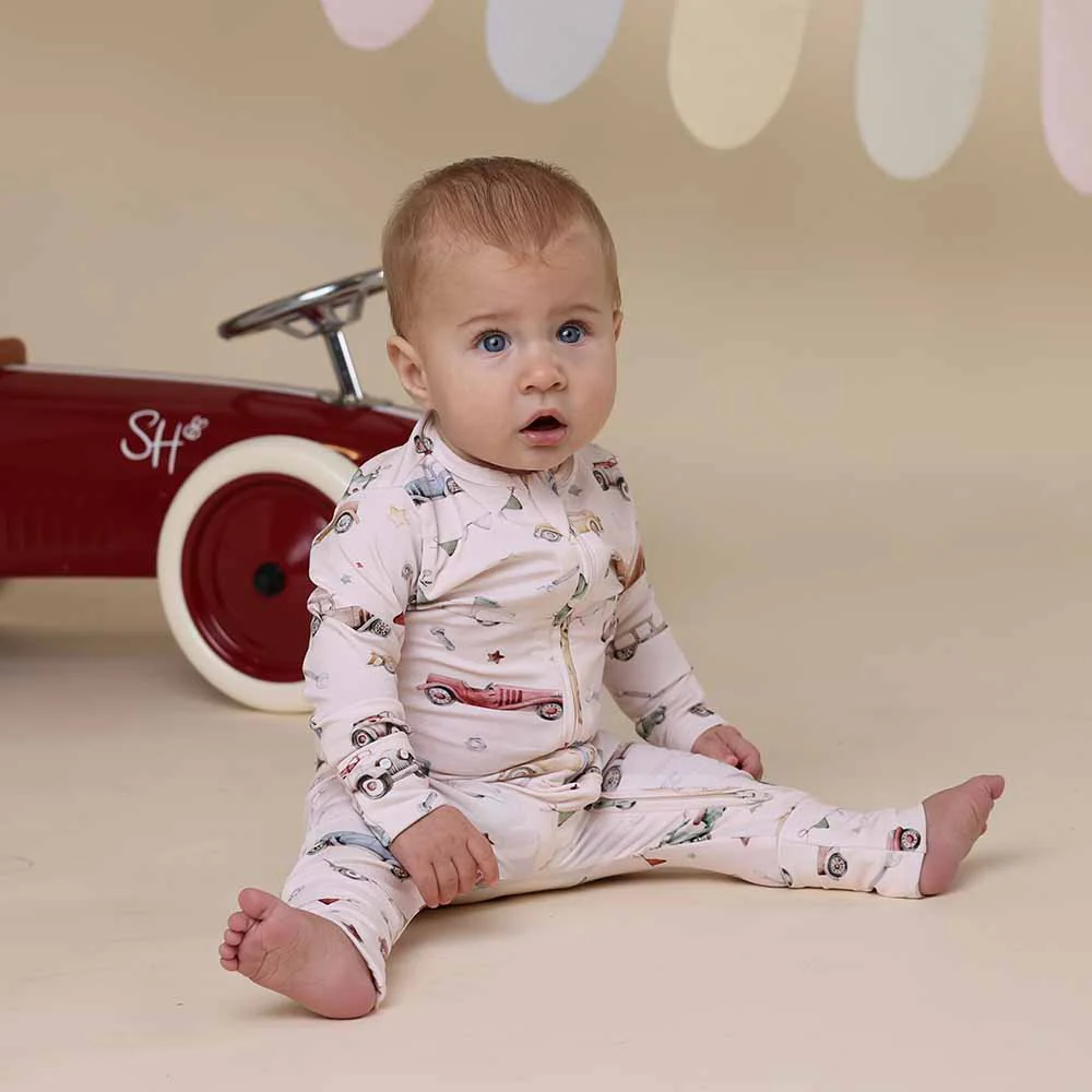 Vintage Cars Organic Snugglesuit Convertible Romper - Image 12