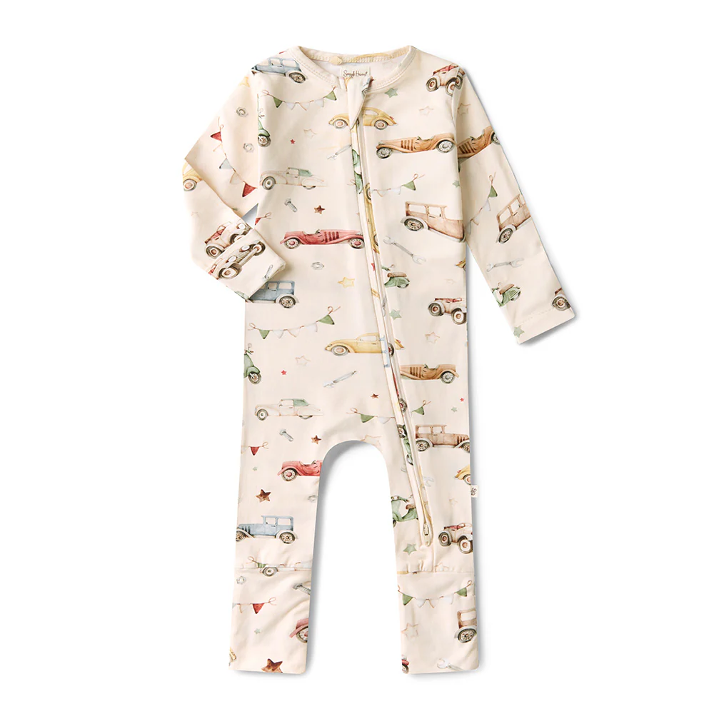 Vintage Cars Organic Snugglesuit Convertible Romper - Image 2