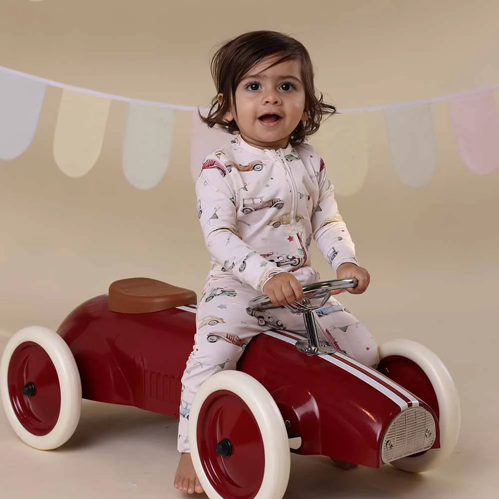 Vintage Cars Organic Snugglesuit Convertible Romper - Image 3