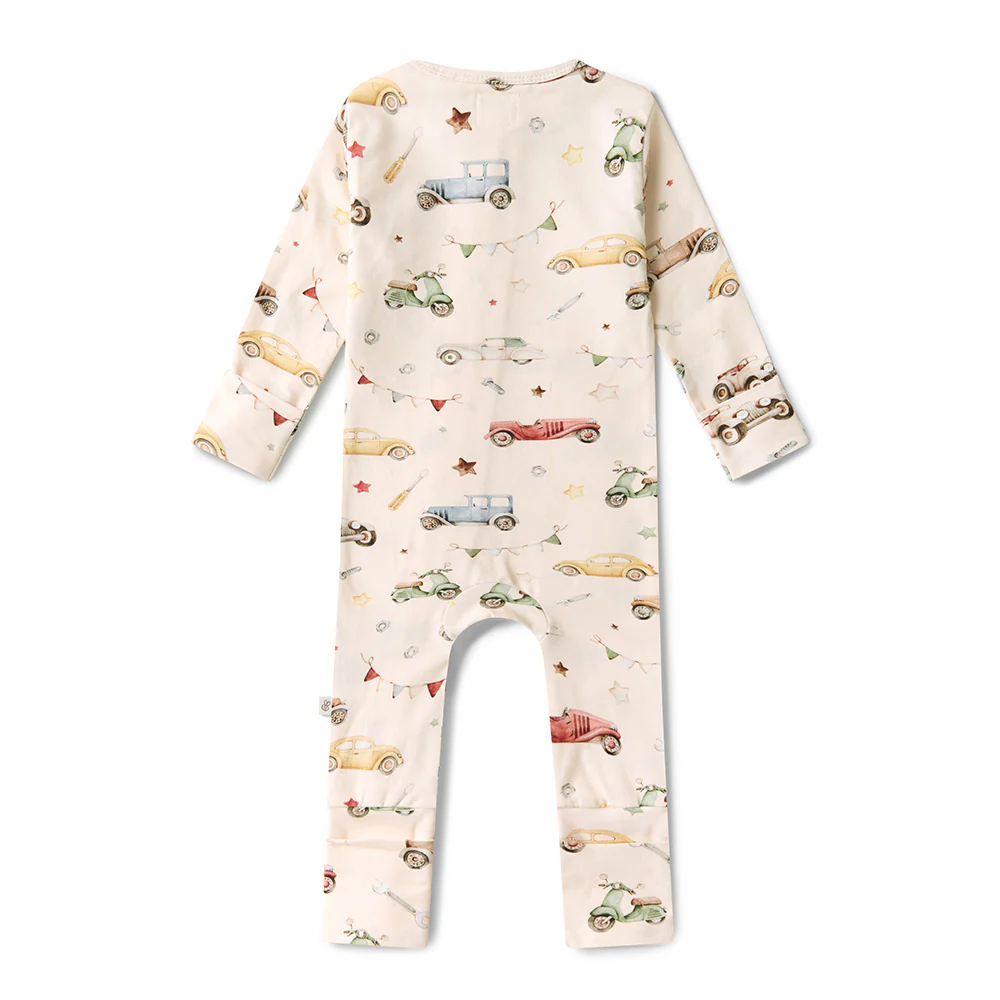 Vintage Cars Organic Snugglesuit Convertible Romper - Image 5