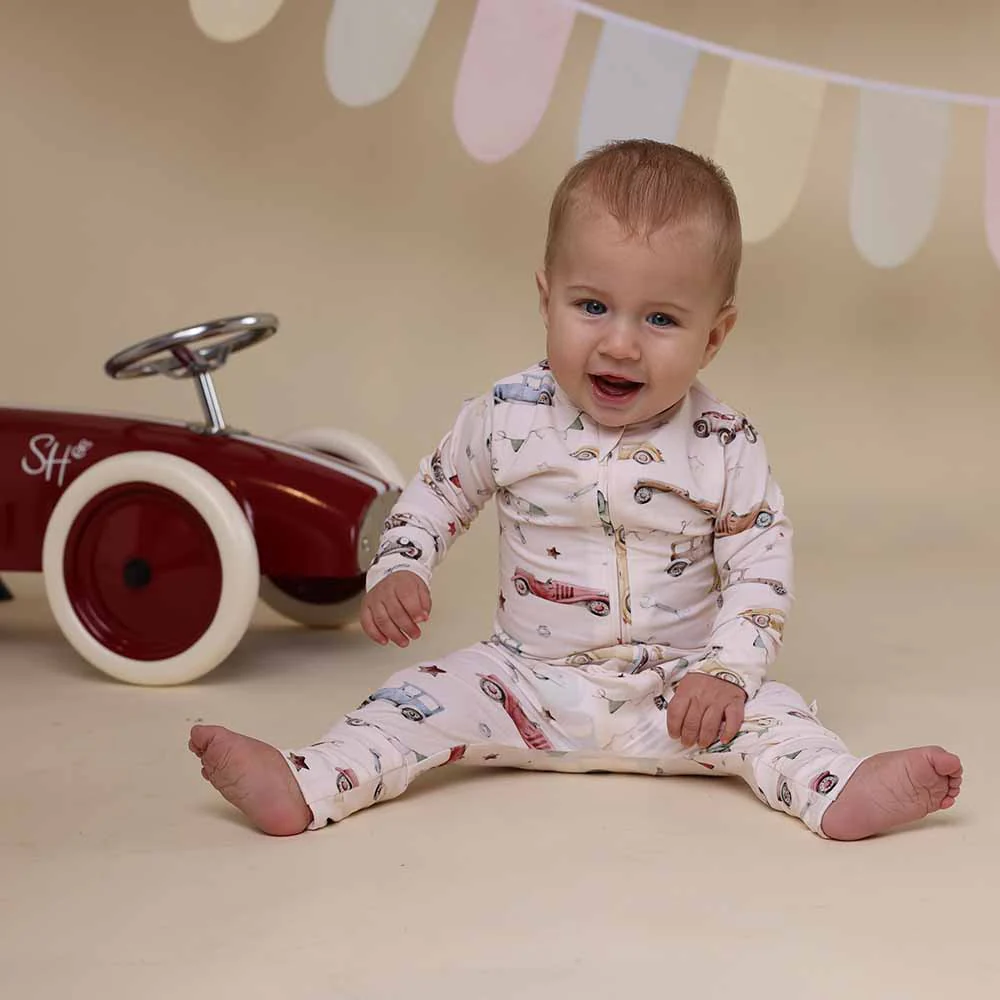 Vintage Cars Organic Snugglesuit Convertible Romper - Image 8