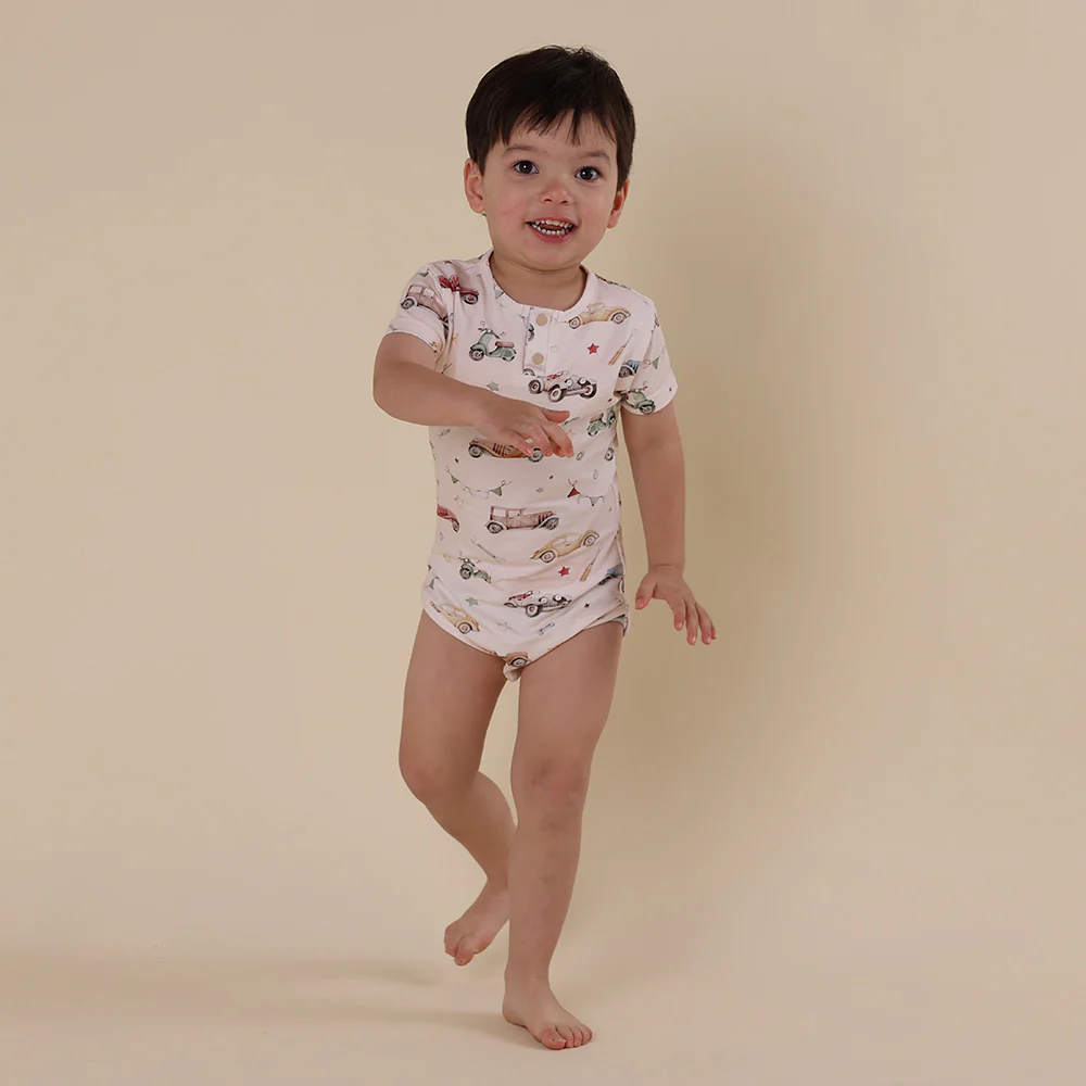 Vintage Cars Short Sleeve Organic Bodysuit - Image 11
