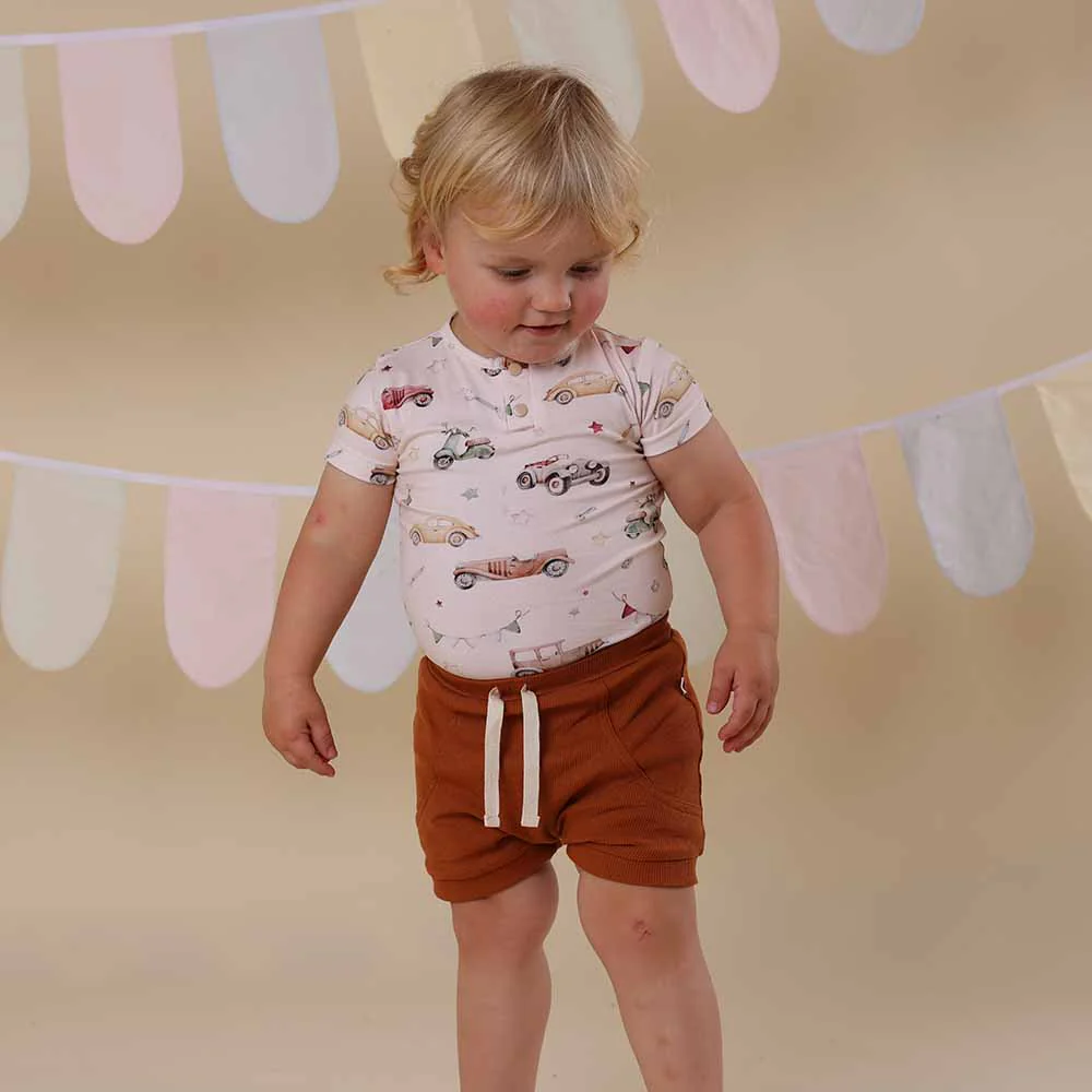 Vintage Cars Short Sleeve Organic Bodysuit - Image 16