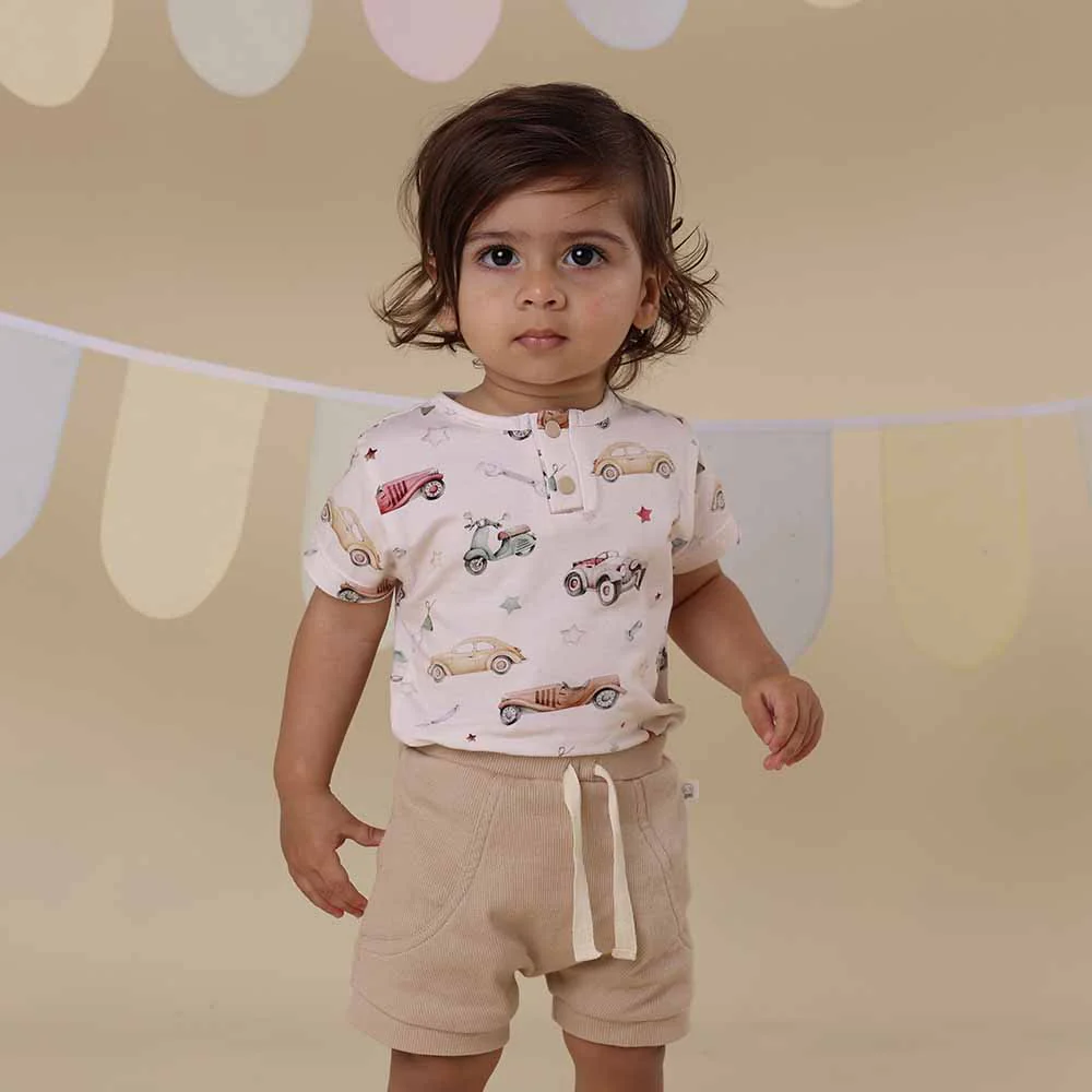 Vintage Cars Short Sleeve Organic Bodysuit - Image 3