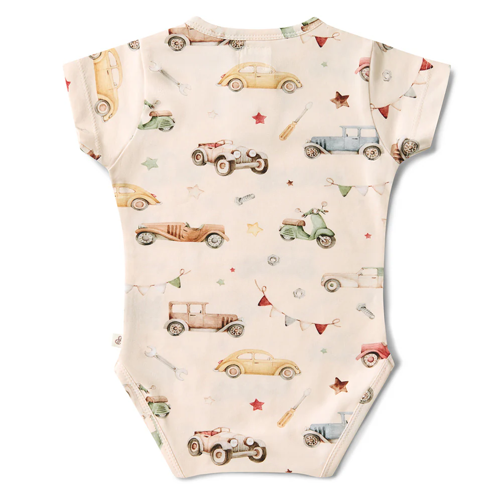 Vintage Cars Short Sleeve Organic Bodysuit - Image 4