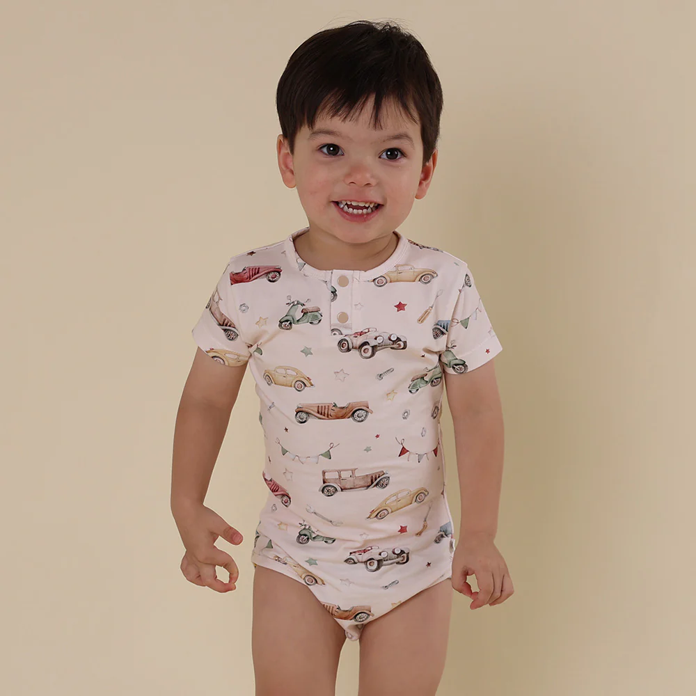 Vintage Cars Short Sleeve Organic Bodysuit - Image 5