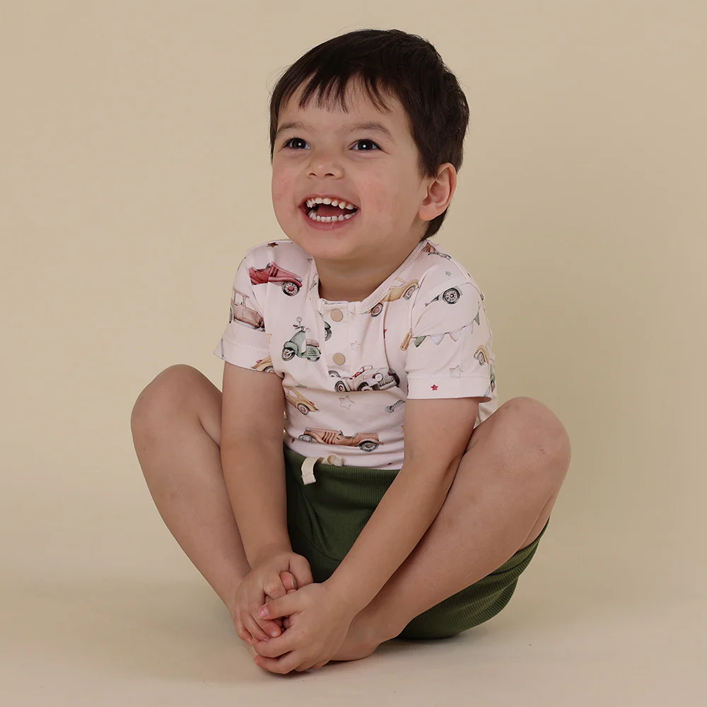 Vintage Cars Short Sleeve Organic Bodysuit - Image 8