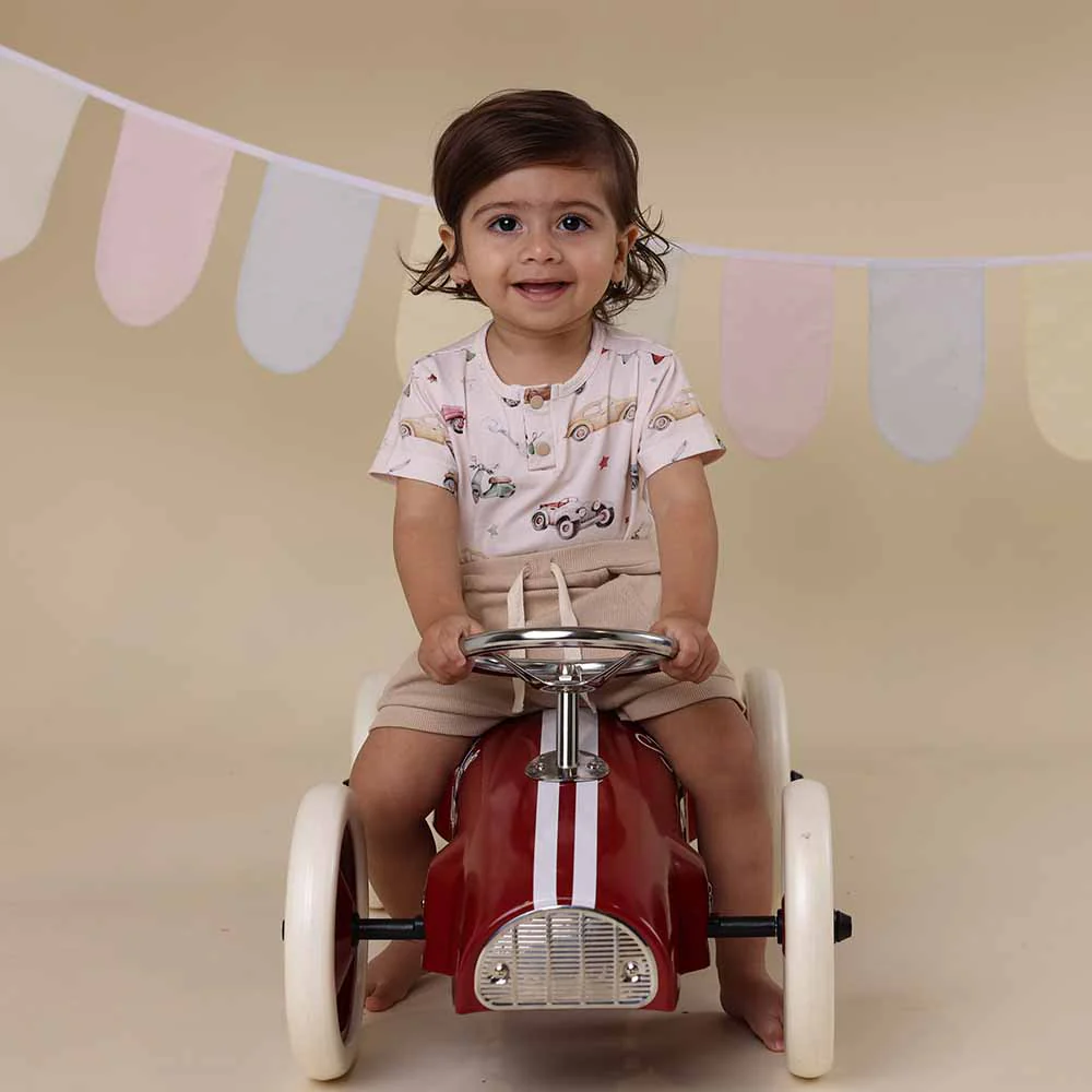 Vintage Cars Short Sleeve Organic Bodysuit - Image 9