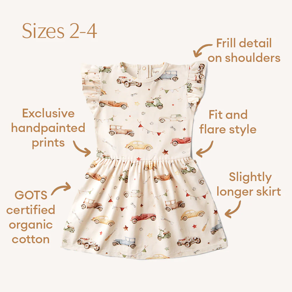 Vintage Cars Short Sleeve Organic Dress - Image 10