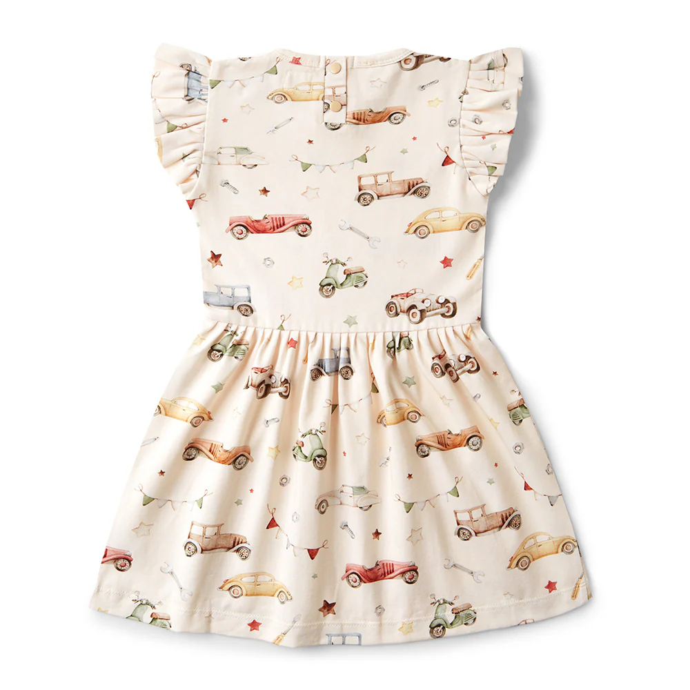 Vintage Cars Short Sleeve Organic Dress - Image 12