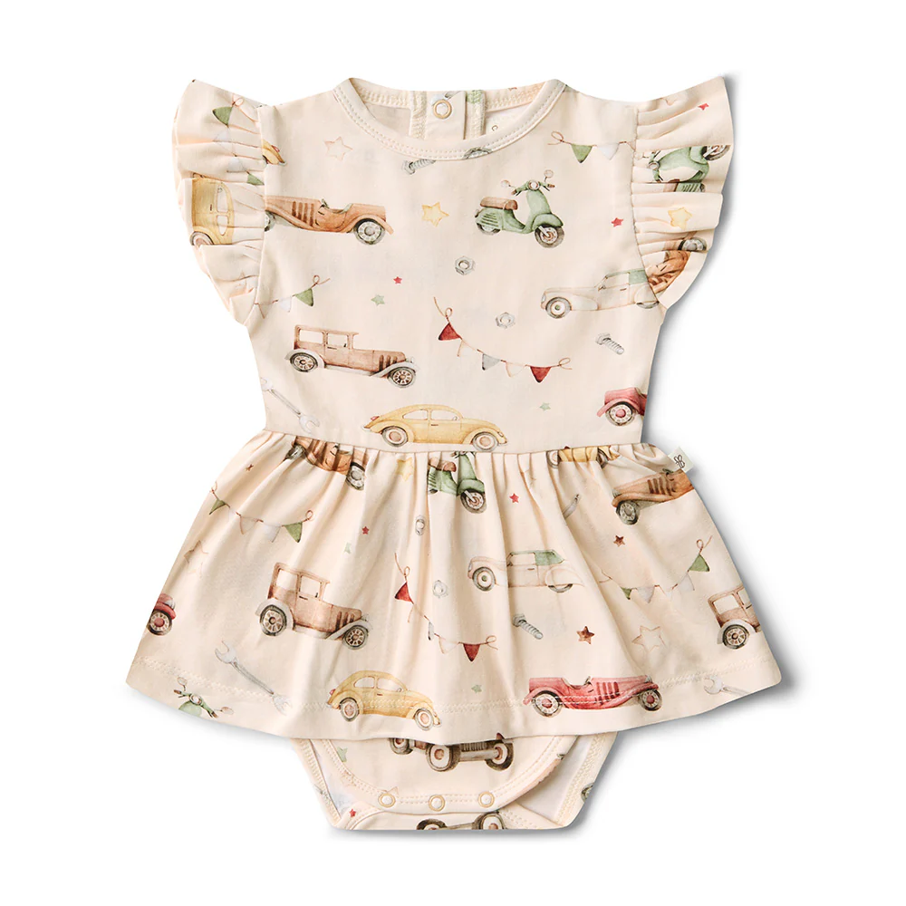 Vintage Cars Short Sleeve Organic Dress - Image 2