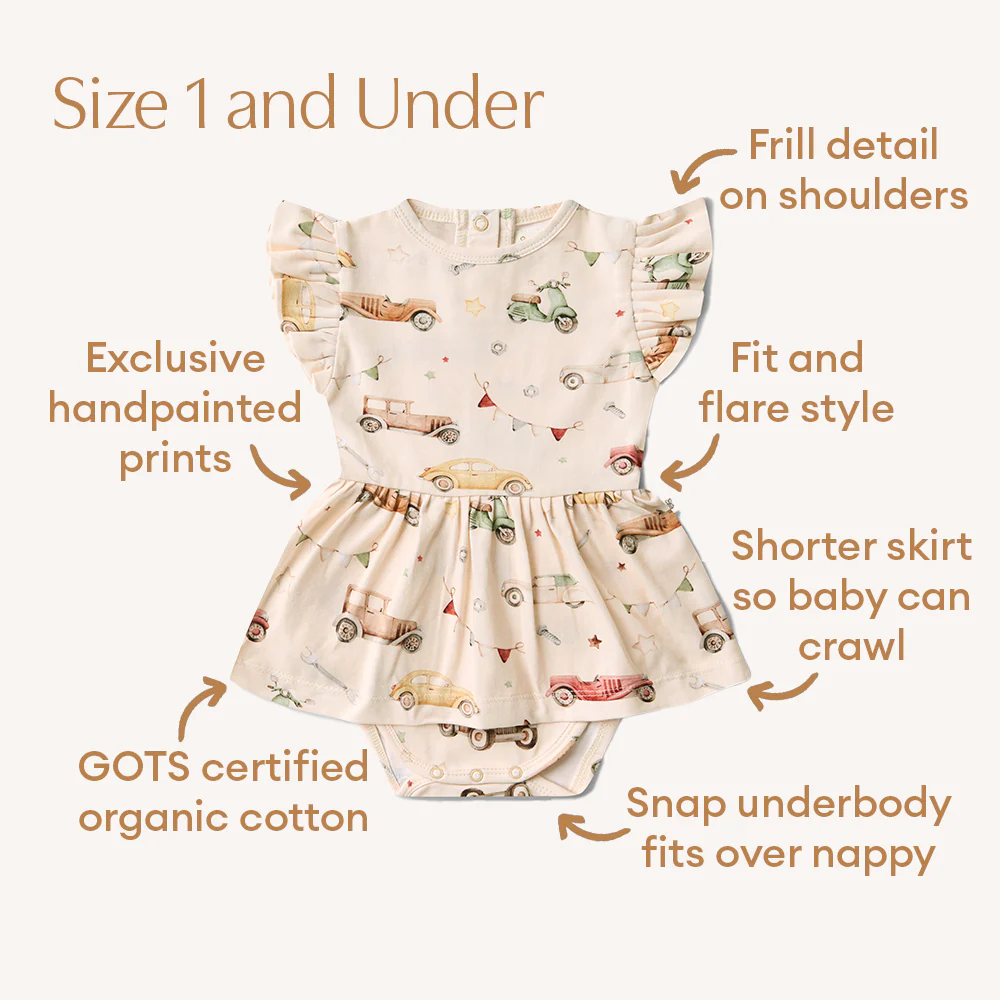 Vintage Cars Short Sleeve Organic Dress - Image 4
