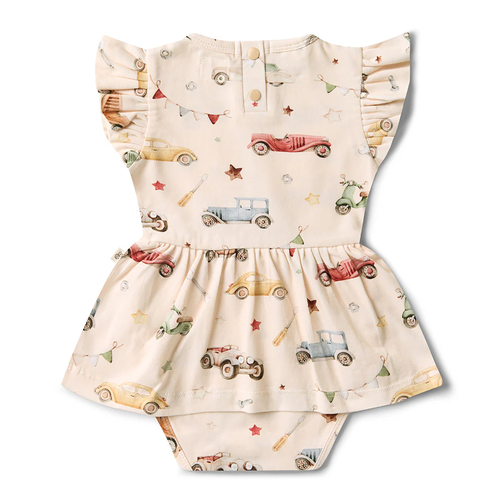 Vintage Cars Short Sleeve Organic Dress - Image 6