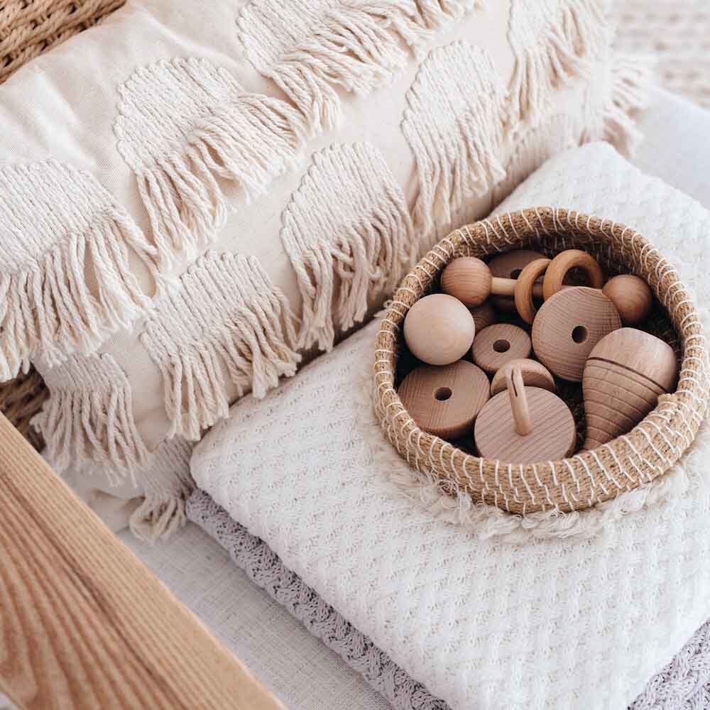 White Diamond Knit Organic Baby Blanket - Image 3