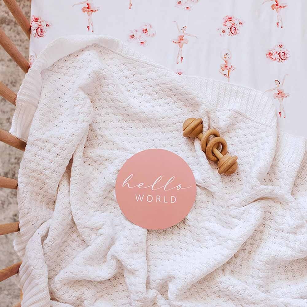 White Diamond Knit Organic Baby Blanket - Image 4