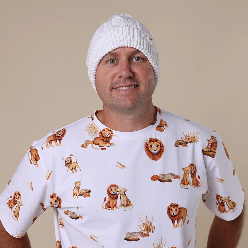 White Organic Adult Knit Beanie - Image 7