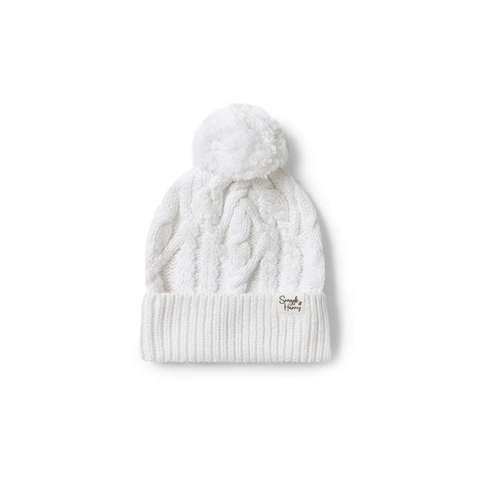 White Organic Baby Knit Beanie - Image 2