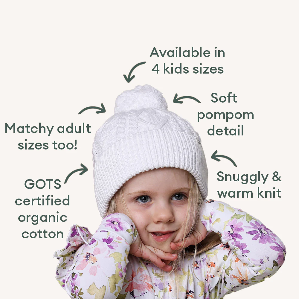 White Organic Baby Knit Beanie - Image 4