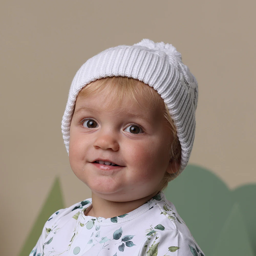 White Organic Baby Knit Beanie - Image 6
