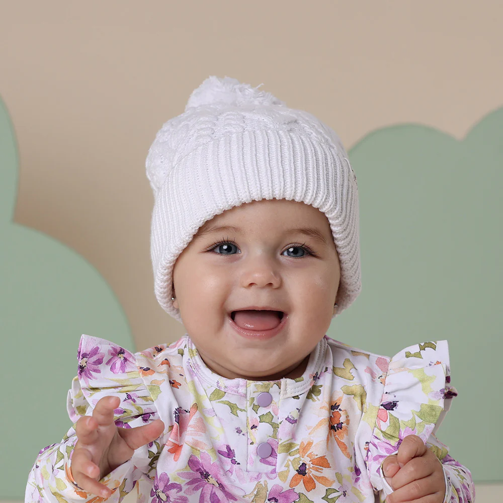 White Organic Baby Knit Beanie - Image 7