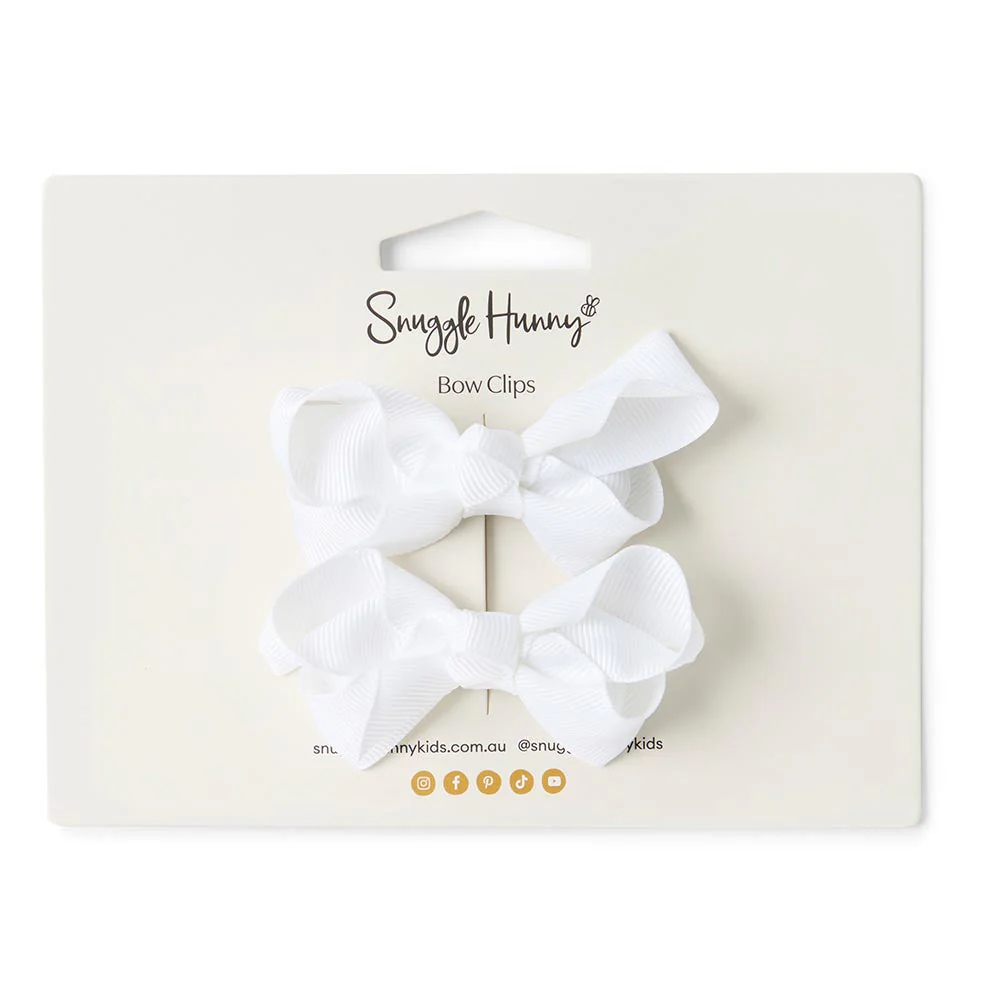 White Piggy Tail Hair Clips - Pair - Image 3