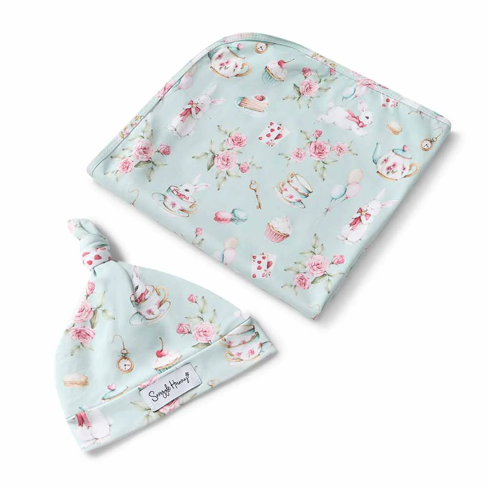 White Rabbit Organic Jersey Wrap & Beanie Set - Image 2