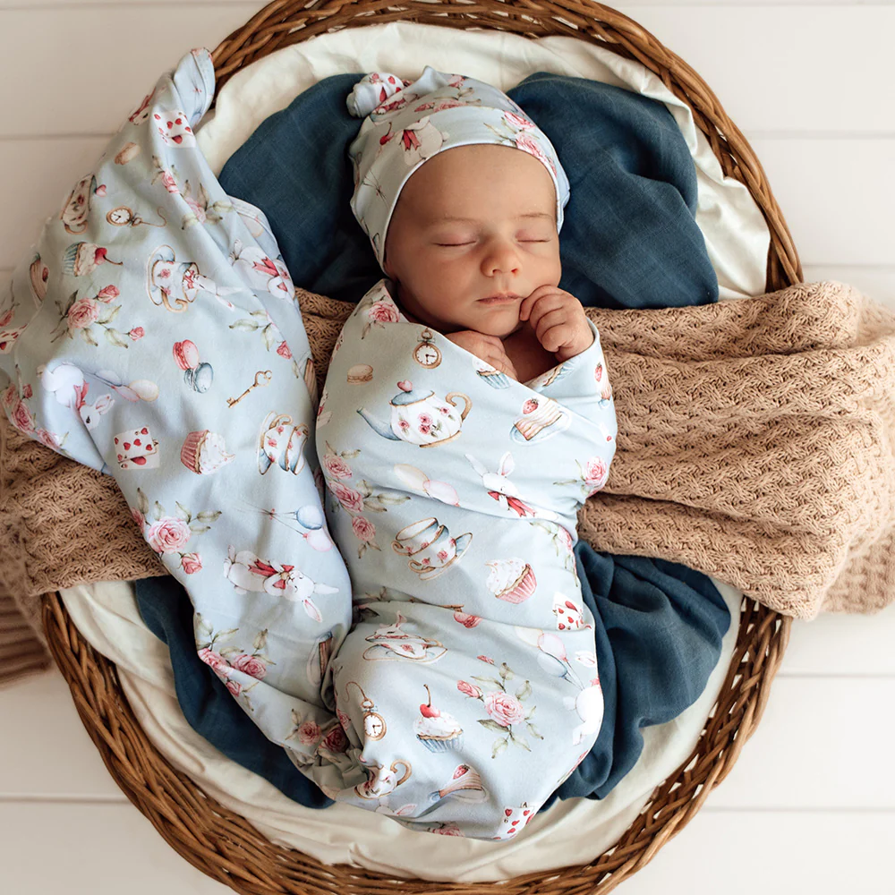 White Rabbit Organic Jersey Wrap & Beanie Set - Image 6