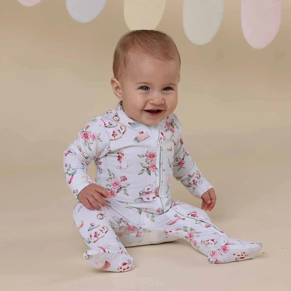 White Rabbit Organic Snuggle Sleepsuit Zip Footie - Image 4
