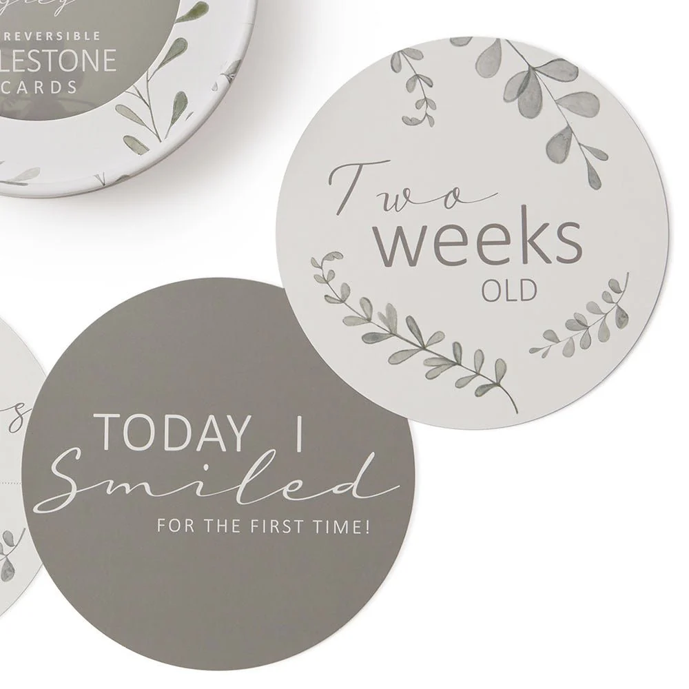 Wild Fern & Grey Reversible Milestone Cards - Image 3