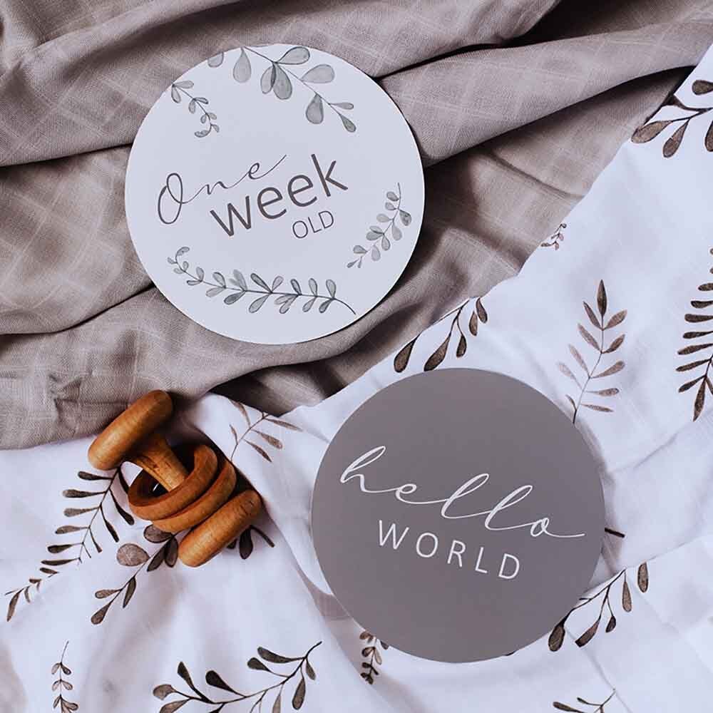 Wild Fern & Grey Reversible Milestone Cards - Image 5