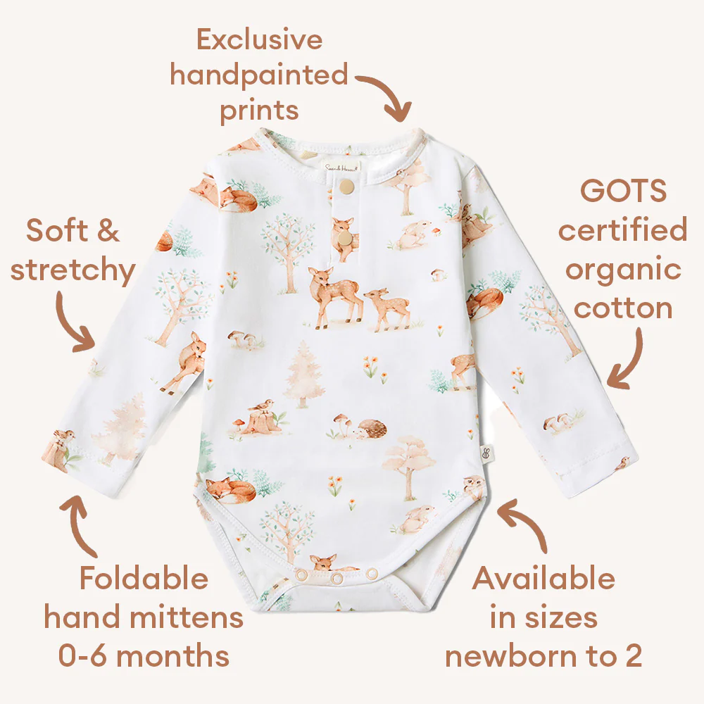 Woodland Tales Long Sleeve Organic Bodysuit - Image 6