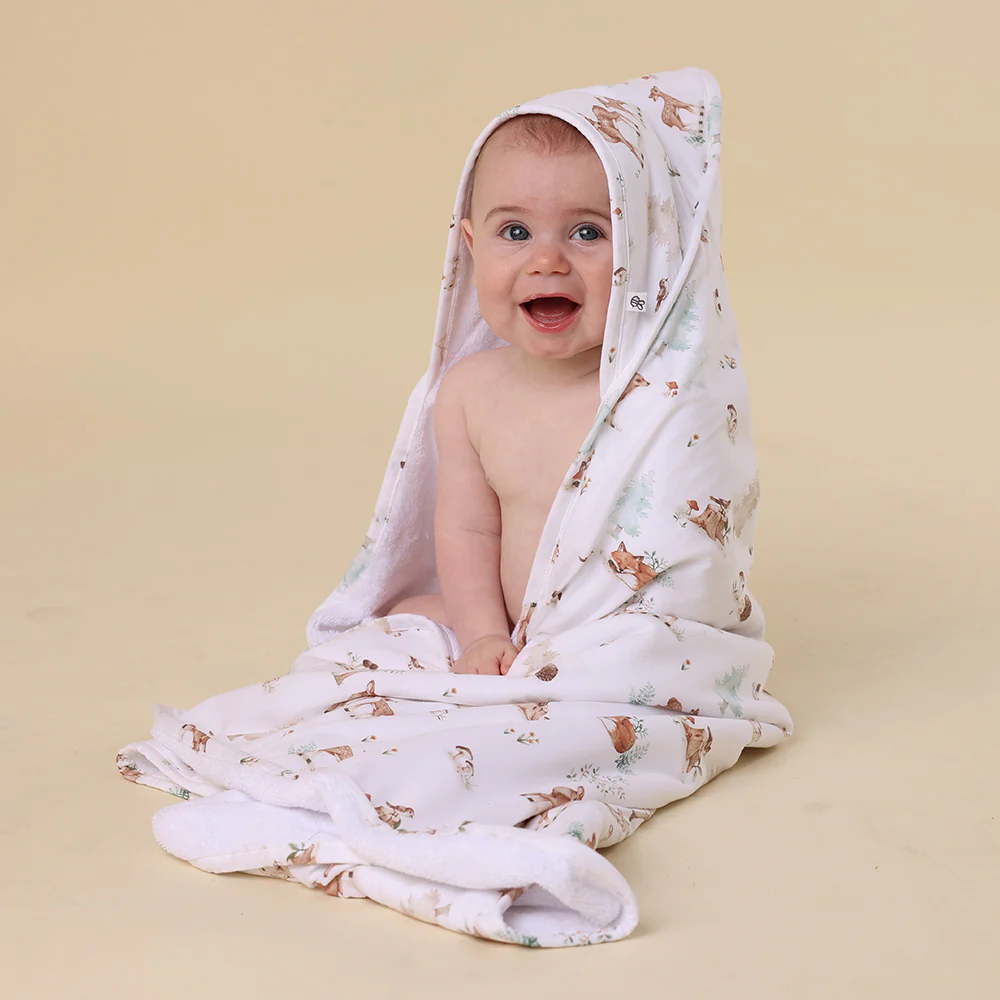 Woodland Tales Organic Baby Towel & Wash Cloth Set - Image 4