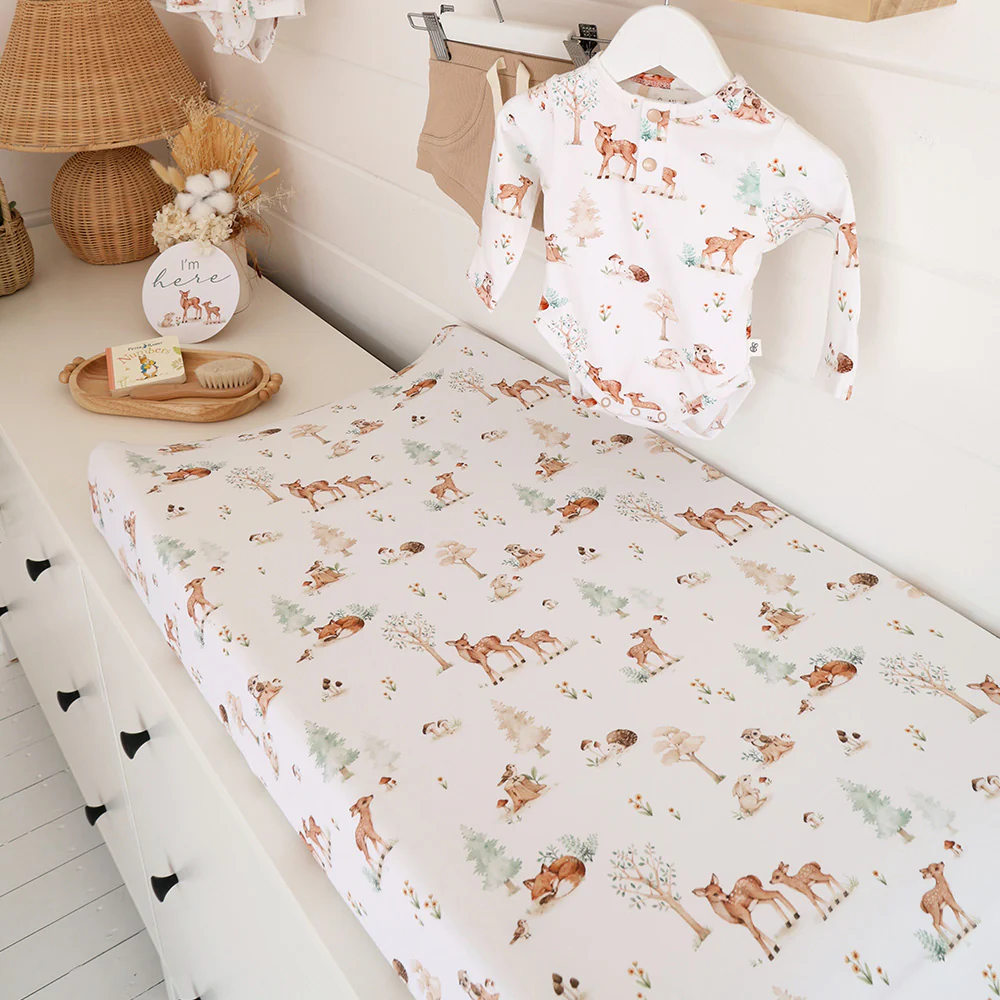 Woodland Tales Organic Bassinet Sheet / Change Pad Cover - Image 3