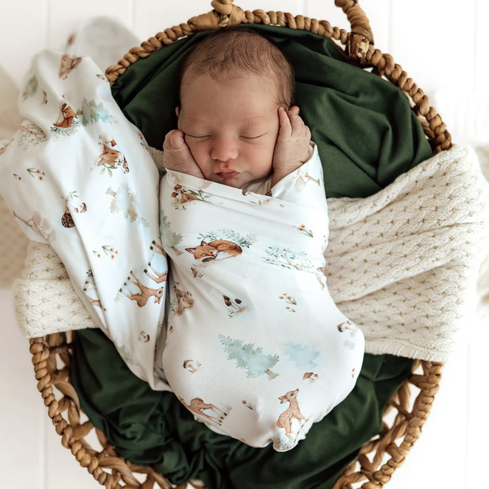 Woodland Tales Organic Jersey Wrap & Beanie Set - Image 3