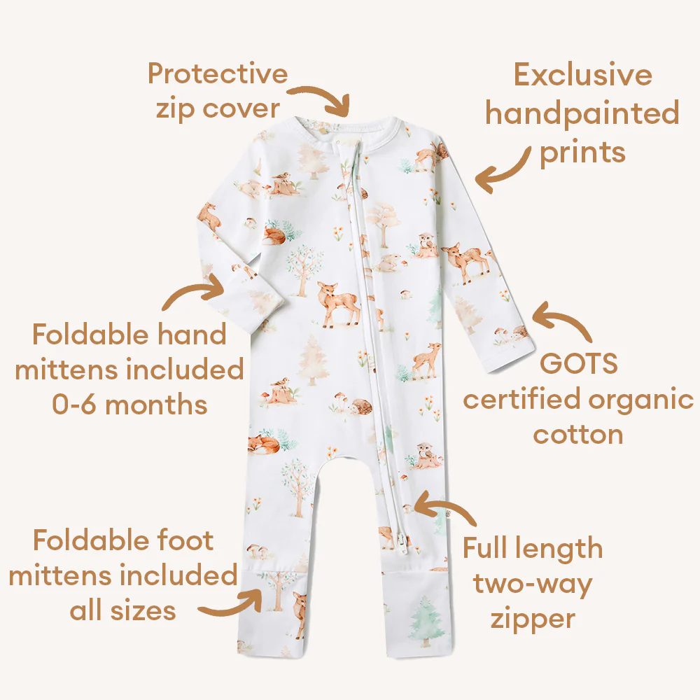 Woodland Tales Organic Snugglesuit Convertible Romper - Image 7